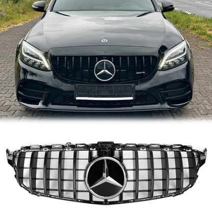 2019-2021 Mercedes Benz C-Class W205 C205 A205 C200/250/300/200d/C43 Black Grille W/Camera GTR Style Grill
