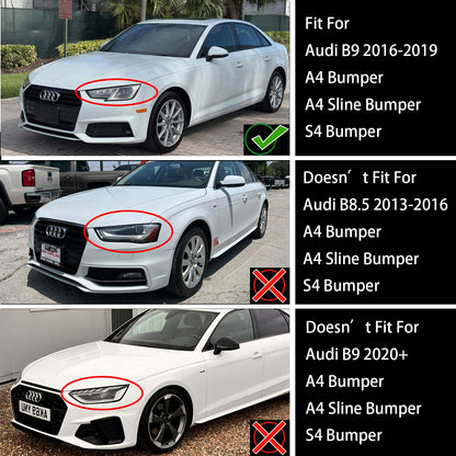 2016-2019 Audi A4/S4 B9 Honeycomb Grill RS4 Style Mesh Hex Grille Replacement Black Grill
