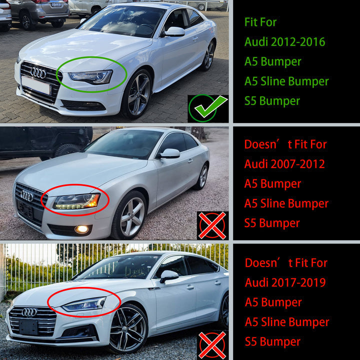 2012-16 Audi A5 S5 B8 To RS5 Style Black Honeycomb Grill Front Bumper Mesh Grill Replacement