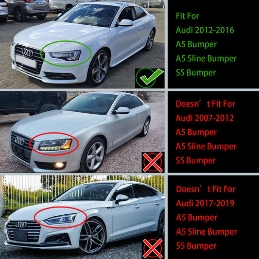 2012-2016 Audi A5 S5 B8.5 To RS5 Style Honeycomb Front Bumper Grille Grill