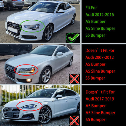2012-2016 Audi A5 S5 B8 5 RS5 Style Honeycomb Front Bumper Grille Mesh Black
