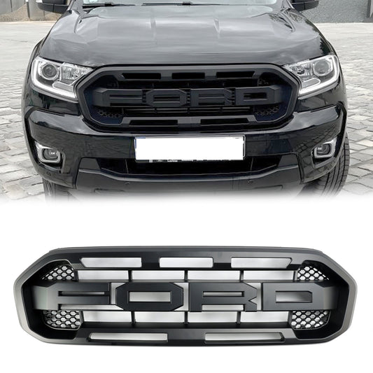 2019-2023 Ford Ranger Black Raptor Style Front Bumper Grill Replacement Black Grille