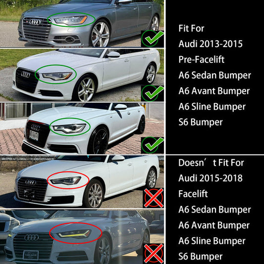 RS6 Style Honeycomb Grille For 2012-2015 Audi A6 A6 Sline S6 Quattro Black Front Bumper Grill Replacement