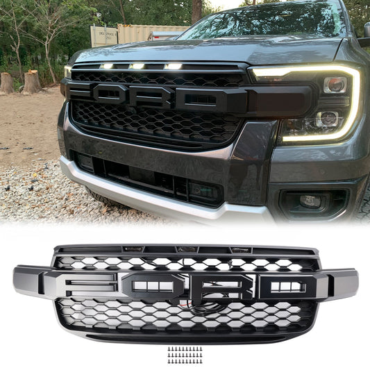 2023-2024 Ford Everest Next Gen T9 Front Bumper Grill Replacement Black Grille