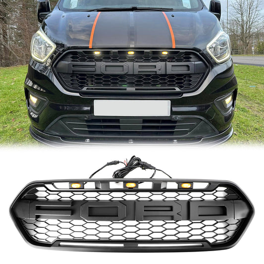2018-2023 Ford Transit Custom Raptor Style Honeycomb Mesh Black Grille