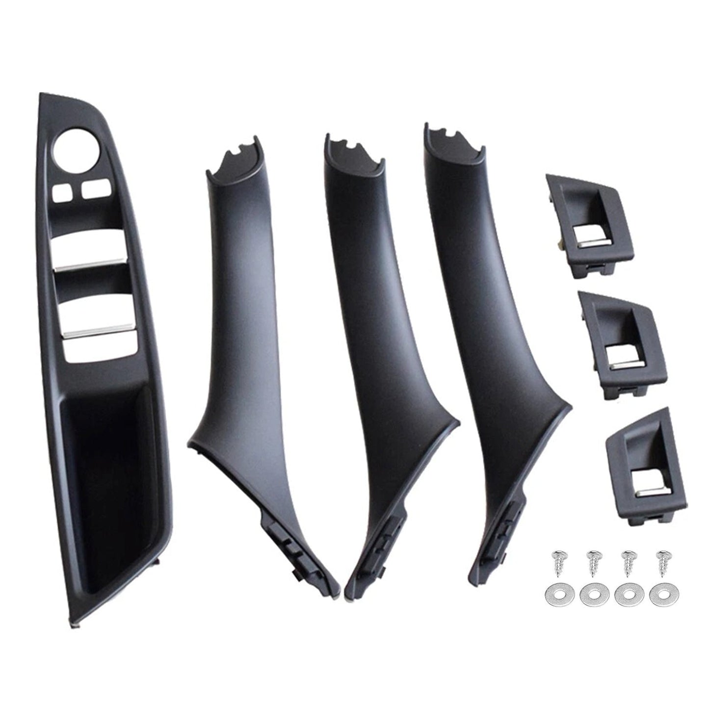 BMW F10 7Pcs Left & Right Black Interior Door Handle Panel Cover Trim Set
