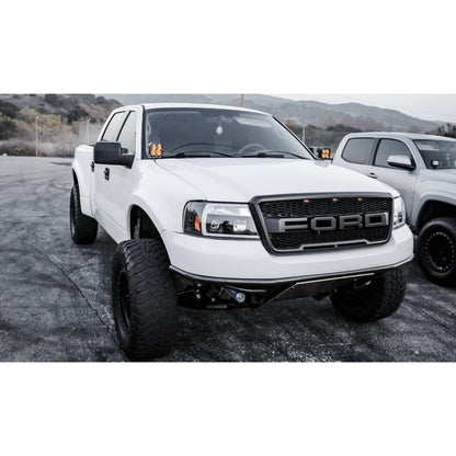 2004-2008 F150 Ford Raptor Style Black Front Mesh Black Hood Grill Grille Replacement With LED Generic