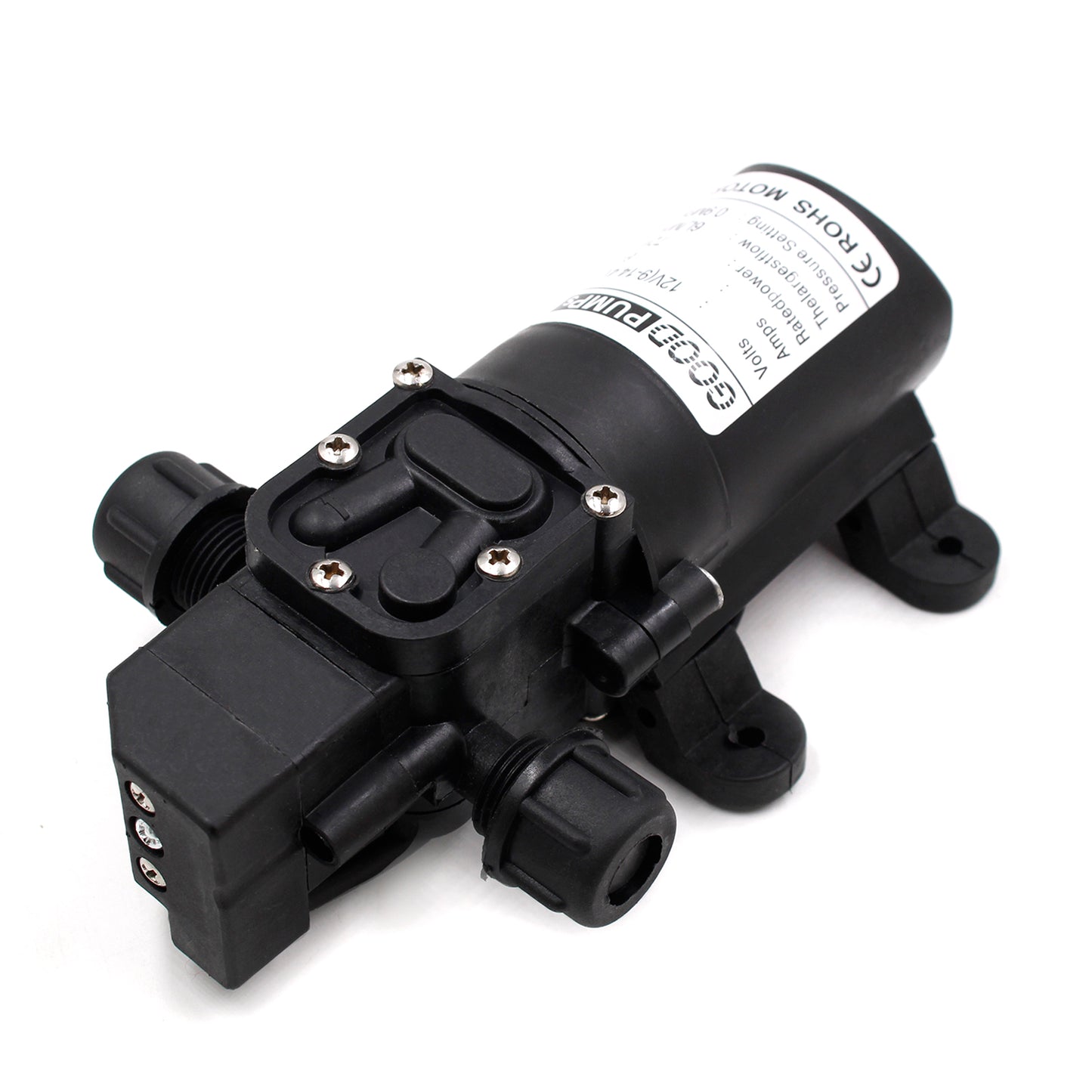 Bomba de agua autocebante de diafragma de alta presión, 12 V CC, 130 psi, 12 V CC, 72 W, con interruptor automático