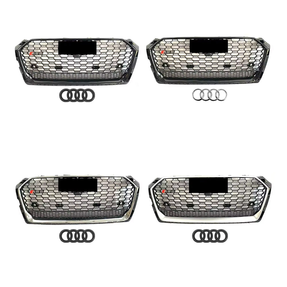 2017-2019 Audi A5 S5 F5 To RS5 Style Bumper Grill Upper Grille With Quattro