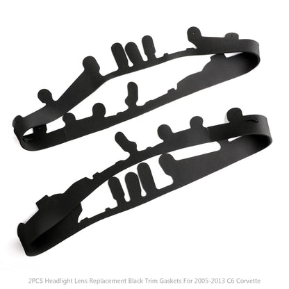 2005-2013 Chevrolet Corvette C6 Headlight Lens Replacement & Black Gaskets Trim Kit