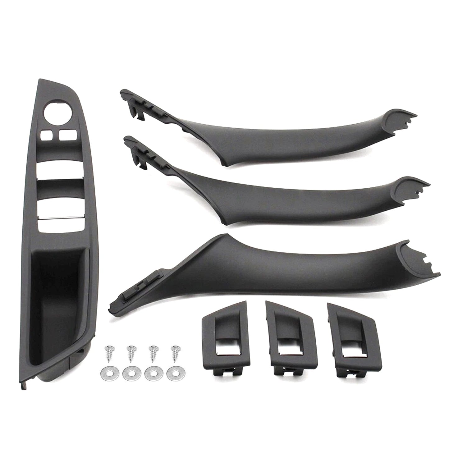 BMW F10 7Pcs Left & Right Black Interior Door Handle Panel Cover Trim Set