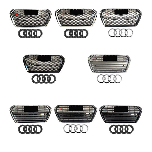 2016-2019 Audi A4 S4 B9 To S4/RS4 Style Front Glossy Blac Bumper Grill High Quality Honeycomb Upper Grille