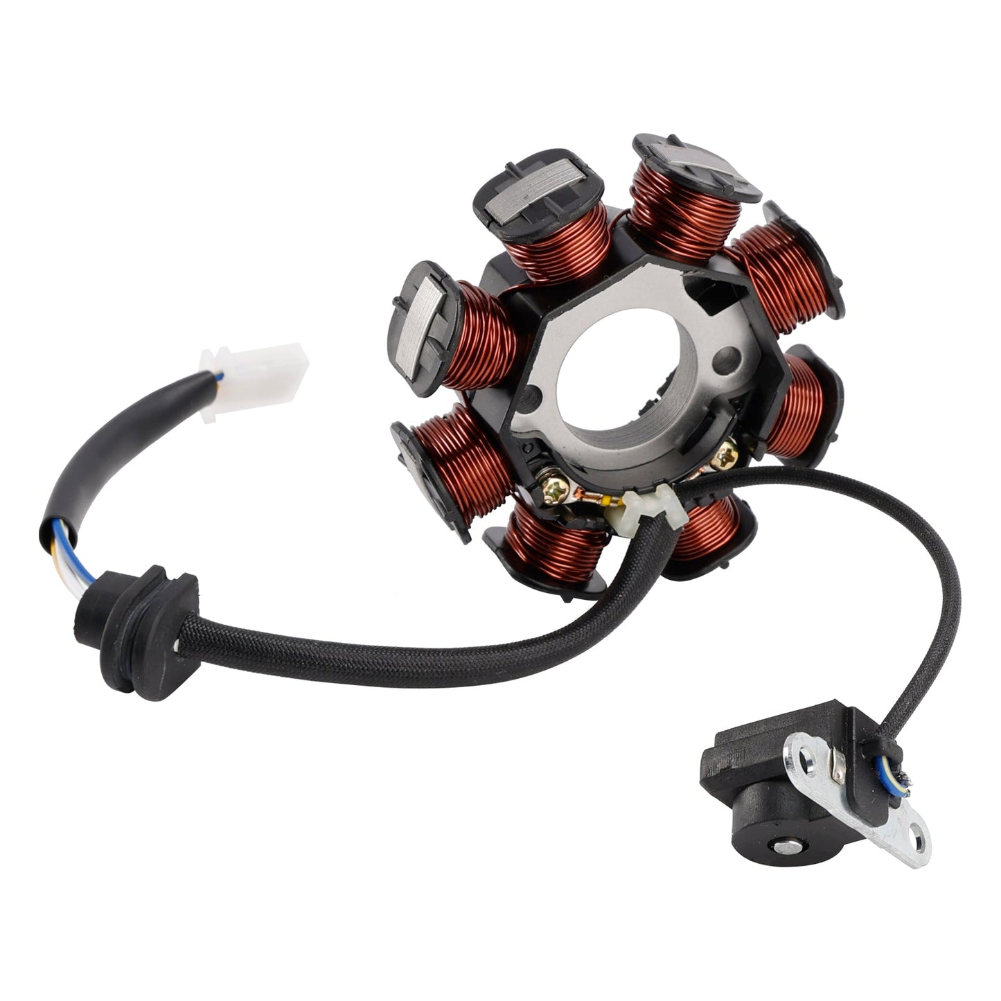 8-Pole Magneto Coil Stator + Voltage Regulator + Gasket Assy For Kawasaki KLX110 2003-2009