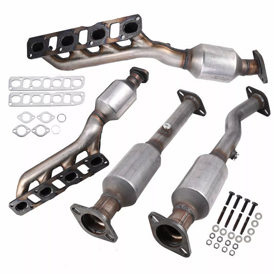 2008-2012 Nissan Pathfinder 5.6L 4 SET Front & Rear Manifold Catalytic Converters 16478 16479 16489 16488
