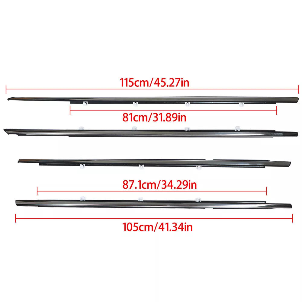 2008-2012 Honda Accord 72910-TA0-A01 4 piezas Burlete de ventana Moldura de sellado Embellecedor