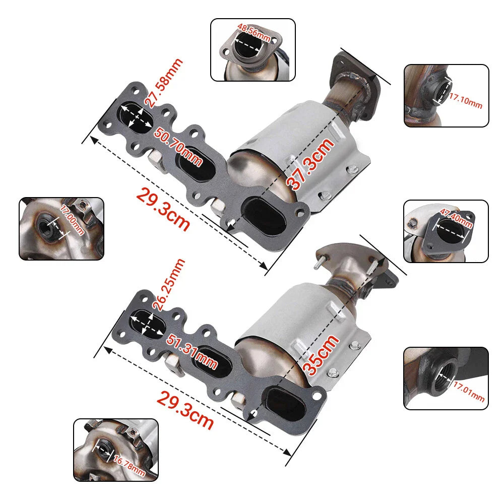 2013-2019 Ford Police Interceptor Utility 3.7L Pair Bank 1 & 2 Manifold Catalytic Converter