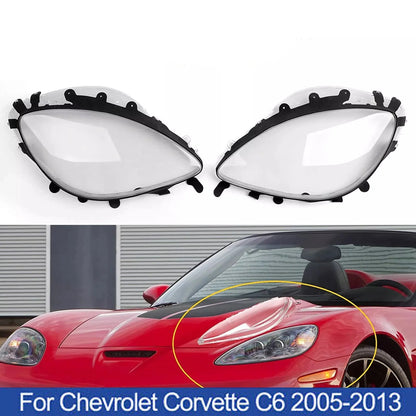 2005-2013 Chevrolet Corvette C6 Headlight Lens Replacement & Black Gaskets Trim Kit