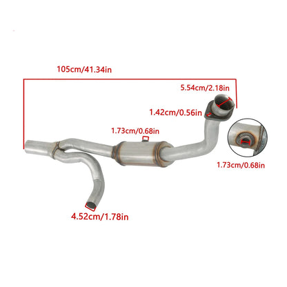 Jeep Wrangler 3.8L 2010-2011 Y Pipe Catalytic Converter Complete Set 50498