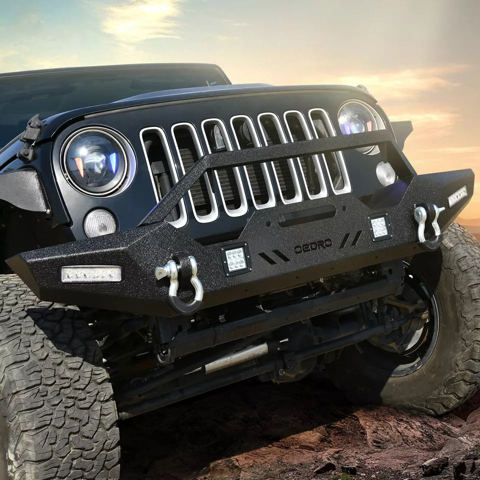 Parachoques delantero con luz LED para Jeep Wrangler JK Unlimited 2007-2018
