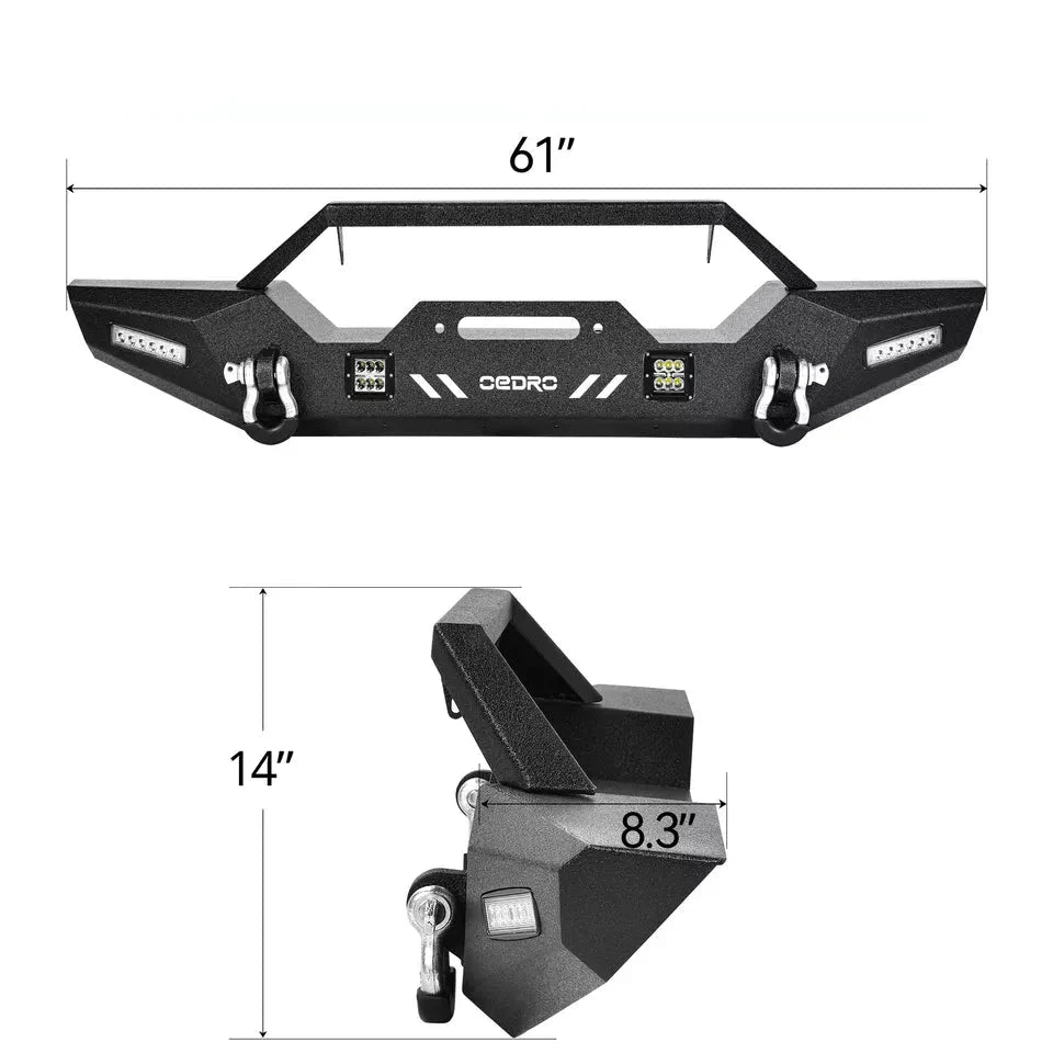 Parachoques delantero con luz LED para Jeep Wrangler JK Unlimited 2007-2018