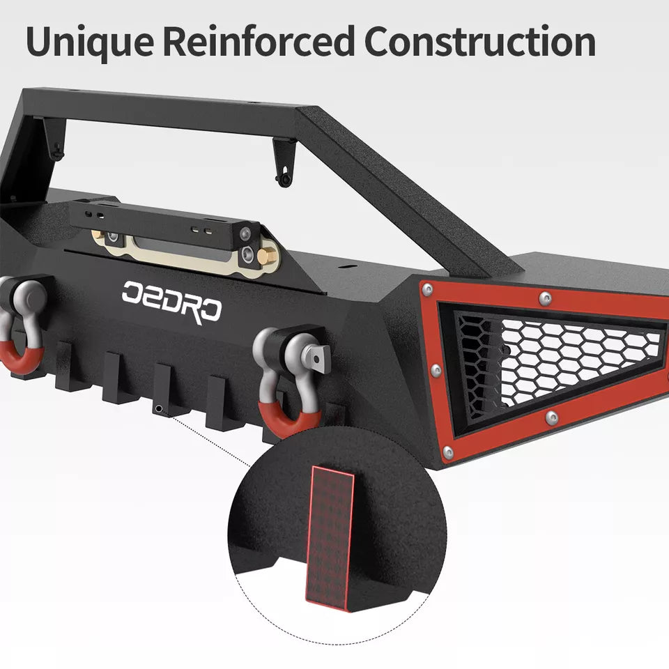 Parachoques delantero con placa de cabrestante para Jeep Wrangler JK Unlimited 2007-2018