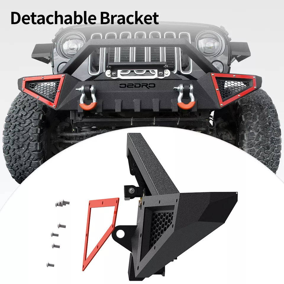 Parachoques delantero con placa de cabrestante para Jeep Wrangler JK Unlimited 2007-2018