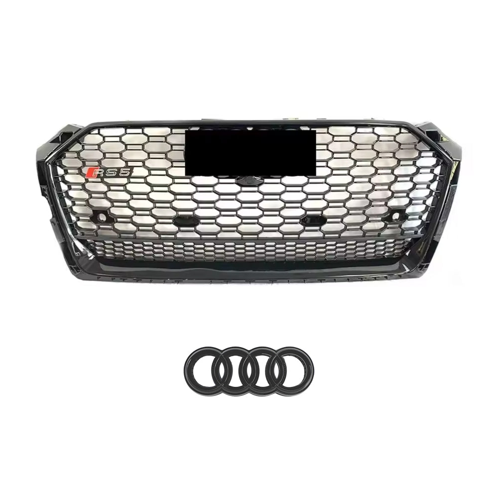 2017-2019 Audi A5 S5 F5 To RS5 Style Bumper Grill Upper Grille With Quattro