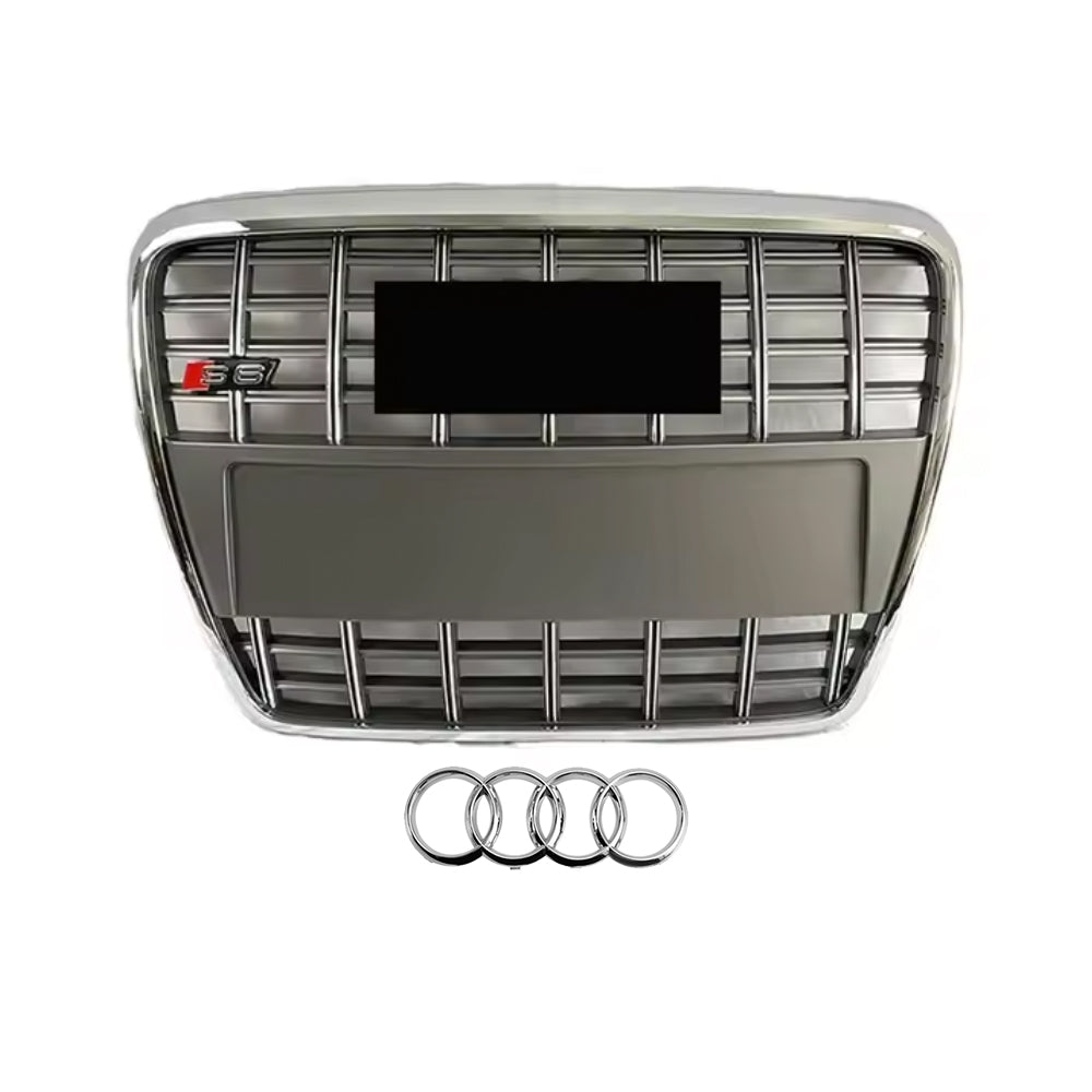 2005-2011 Audi A6 S6 C6 To S6 Style Front Bumper Grille Grey And Chrome Trim Grill High Quality Upper Grille