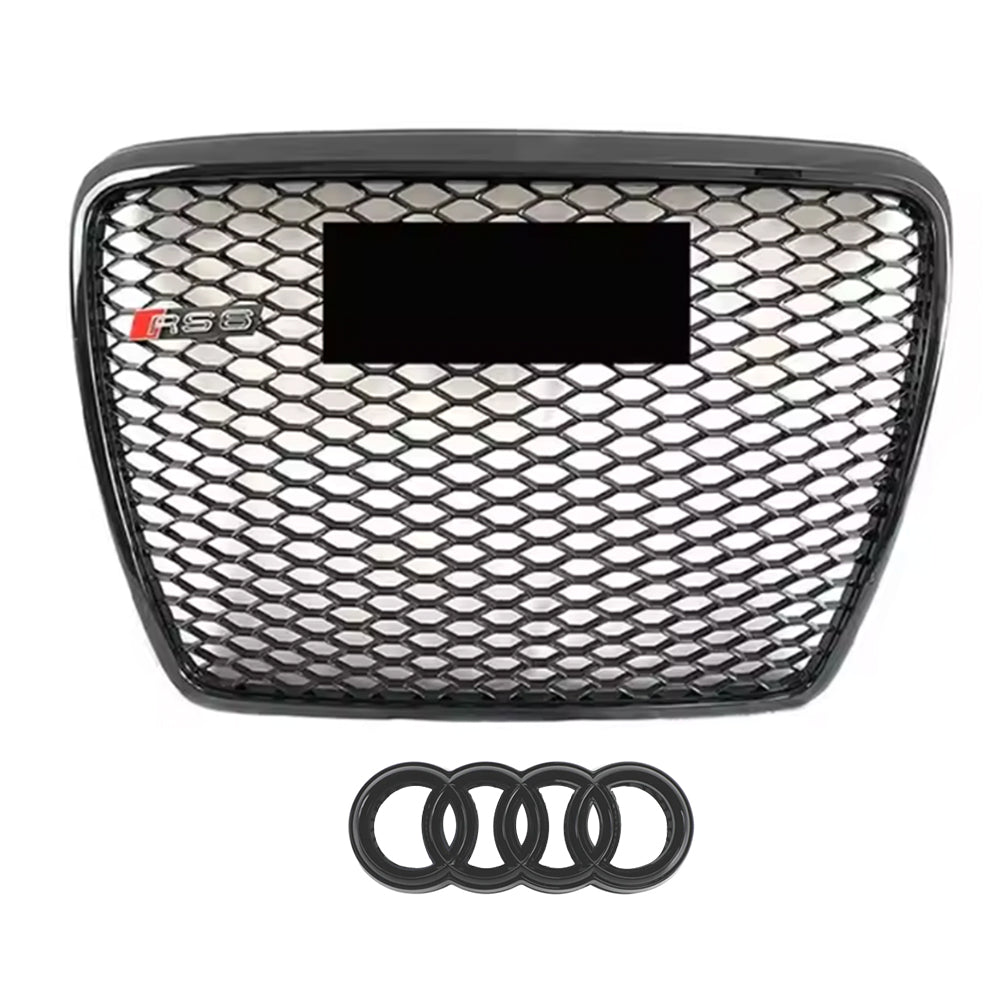 2005-2011 Audi A6 S6 C6 To RS6 Style Front Bumper Grill High Quality Upper Grill