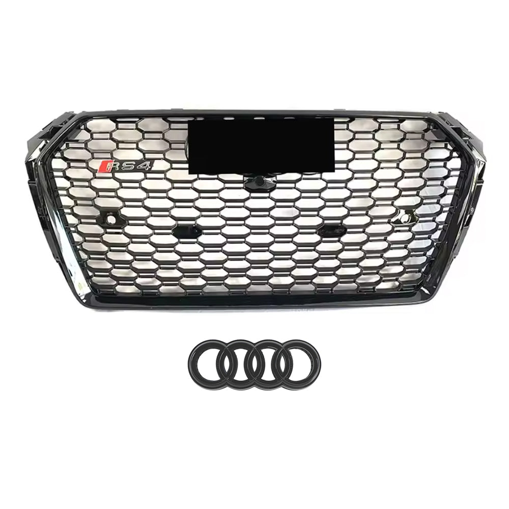 2016-2019 Audi A4 S4 B9 To RS4 Style Front Bumper Grill High Quality Honeycomb Upper Grille