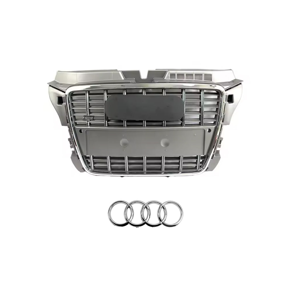2008-2012 Audi A3/8P To S3/RS3 Style High Quality ABS Grille Chrome Trim Grill Silver And Black Front Bumper Grille