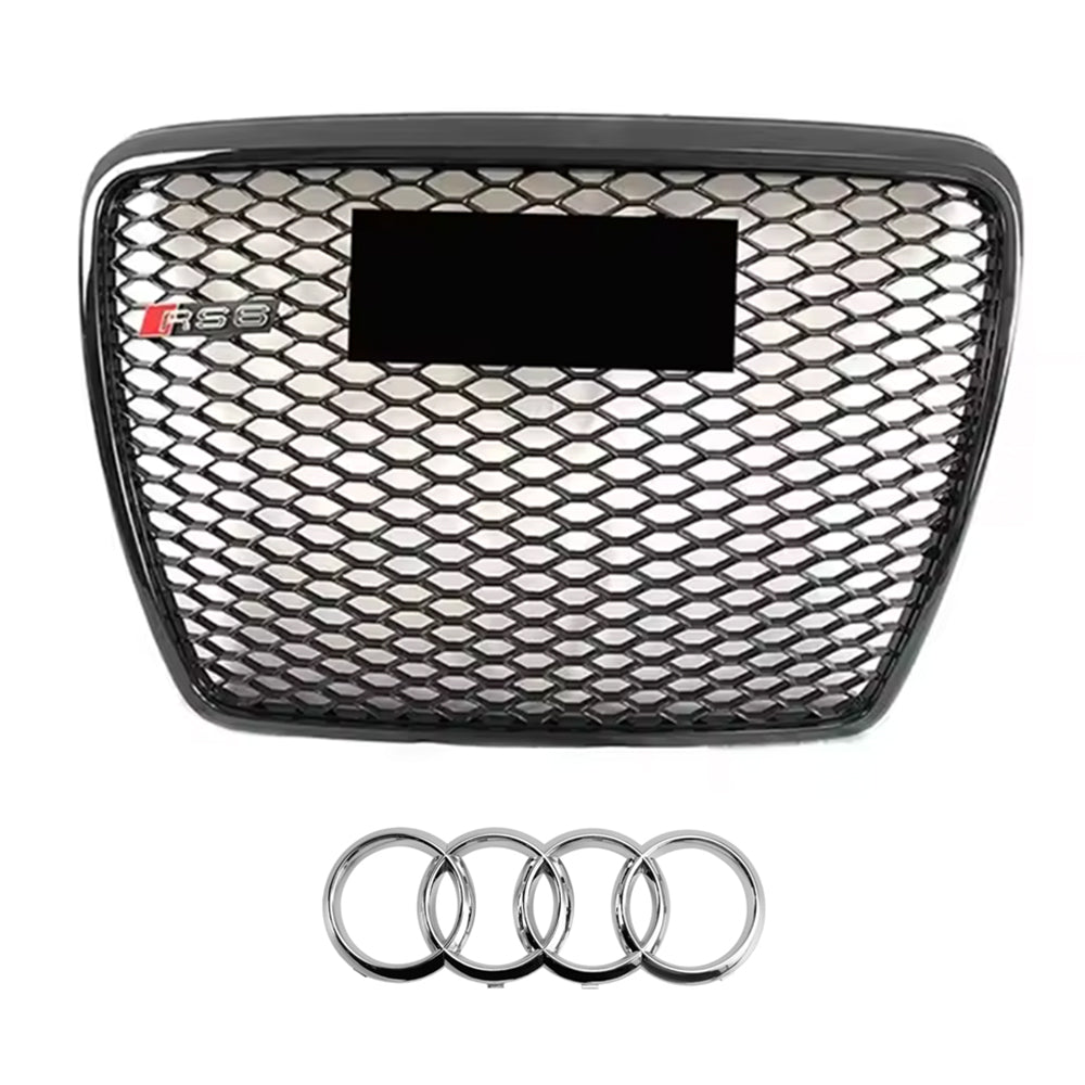 2005-2011 Audi A6 S6 C6 To RS6 Style Front Bumper Grill High Quality Upper Grill