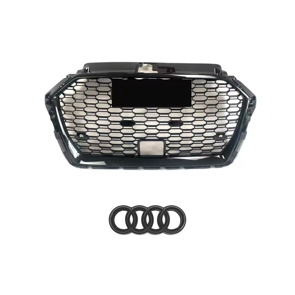 2017-2019 Audi A3 8VPA To RS3 Style High Quality Honeycomb Chrome Grille With ACC