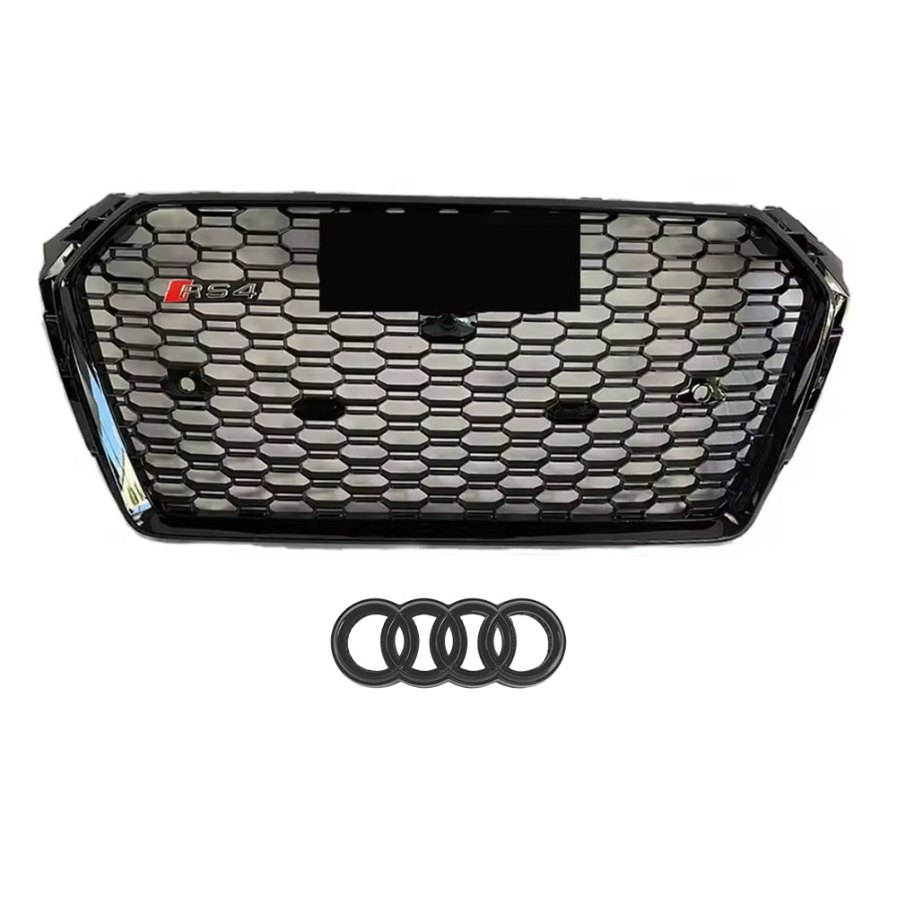 2016-2019 Audi A4 S4 B9 To RS4 Style Front Bumper Grill High Quality Honeycomb Upper Grill