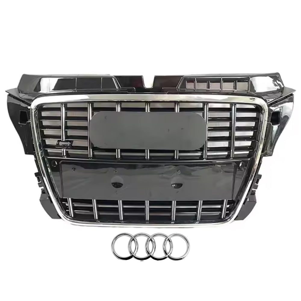 2008-2012 Audi A3/8P To S3/RS3 Style Grille High Quality ABS Trim Grill Front Bumper Grill