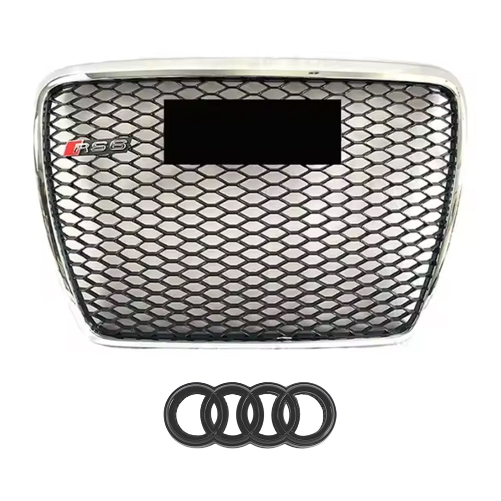 2005-2011 Audi A6 S6 C6 To RS6 Style Front Bumper Grill High Quality Upper Grill