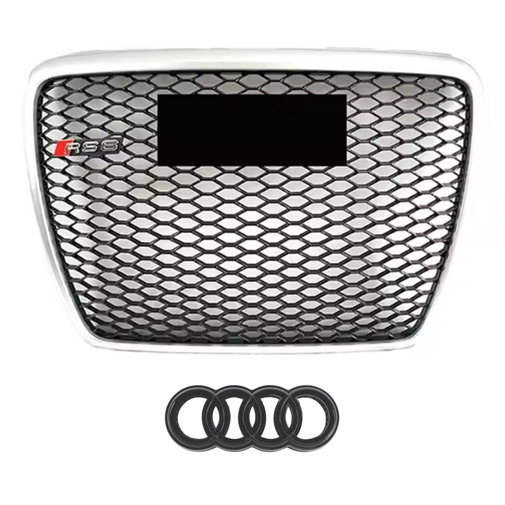 2005-2011 Audi A6 S6 C6 To RS6 Style Front Bumper Grill High Quality Upper Grill