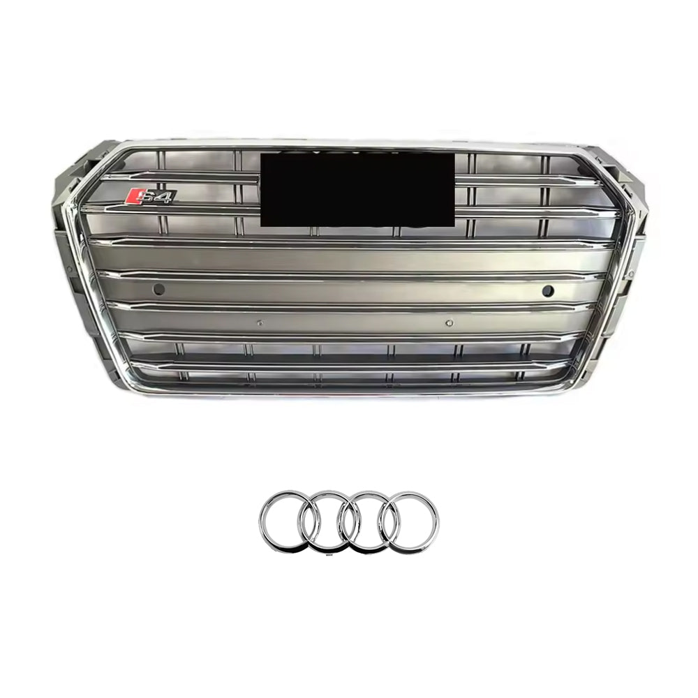 2016-2019 Audi A4 S4 B9 To S4/RS4 Style Front Glossy Blac Bumper Grill High Quality Honeycomb Upper Grille