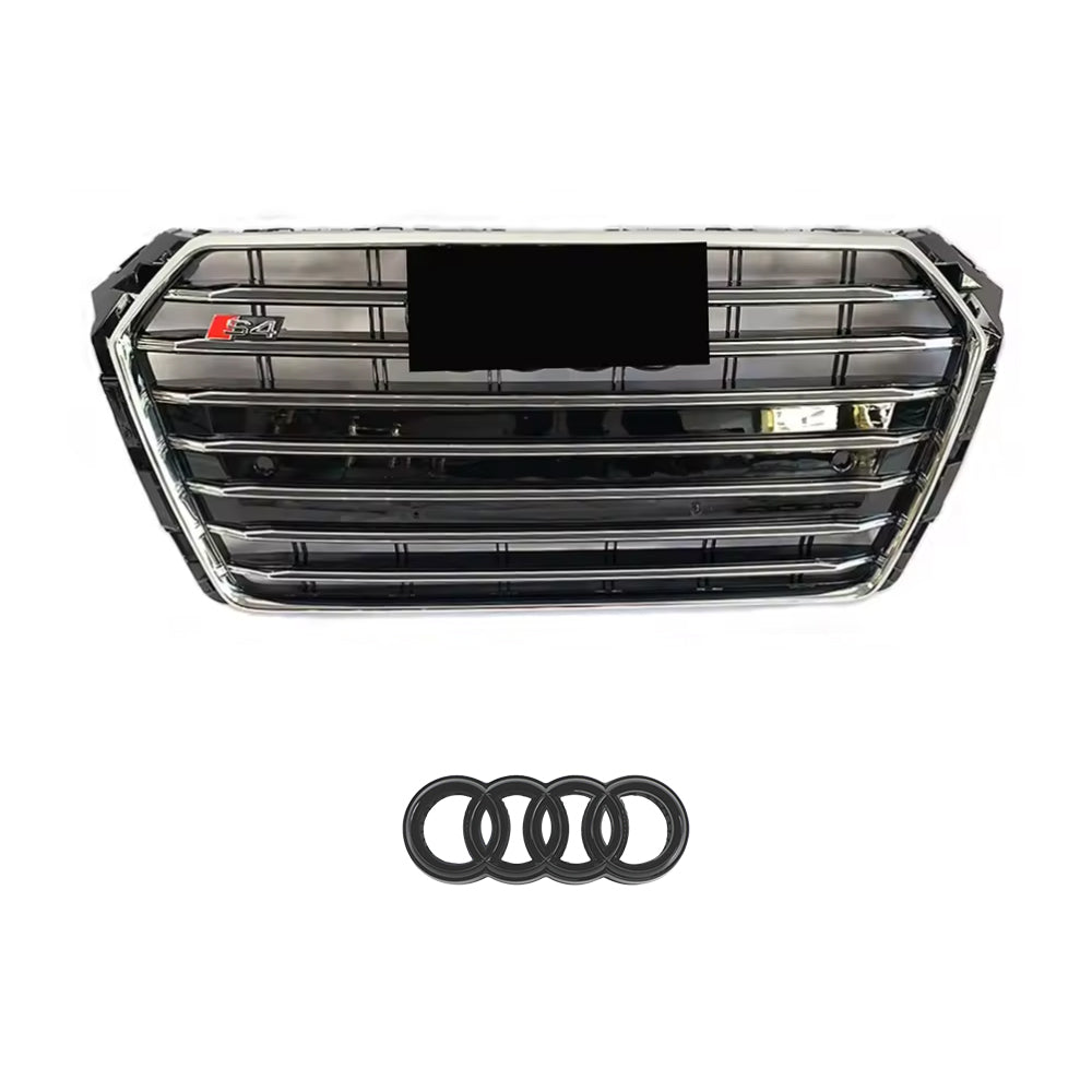 2016-2019 Audi A4 S4 B9 To S4/RS4 Style Front Glossy Blac Bumper Grill High Quality Honeycomb Upper Grille