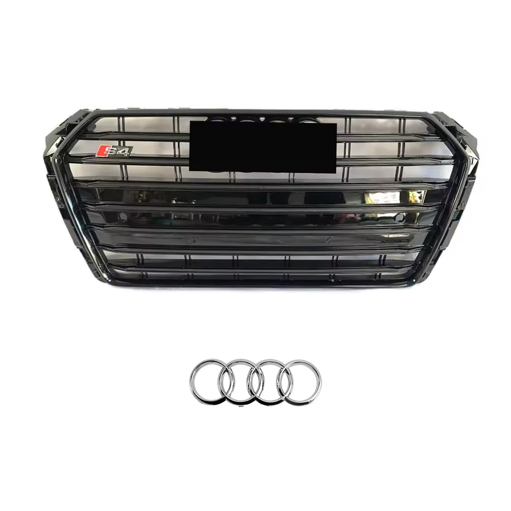 2016-2019 Audi A4 S4 B9 To S4/RS4 Style Front Glossy Blac Bumper Grill High Quality Honeycomb Upper Grille