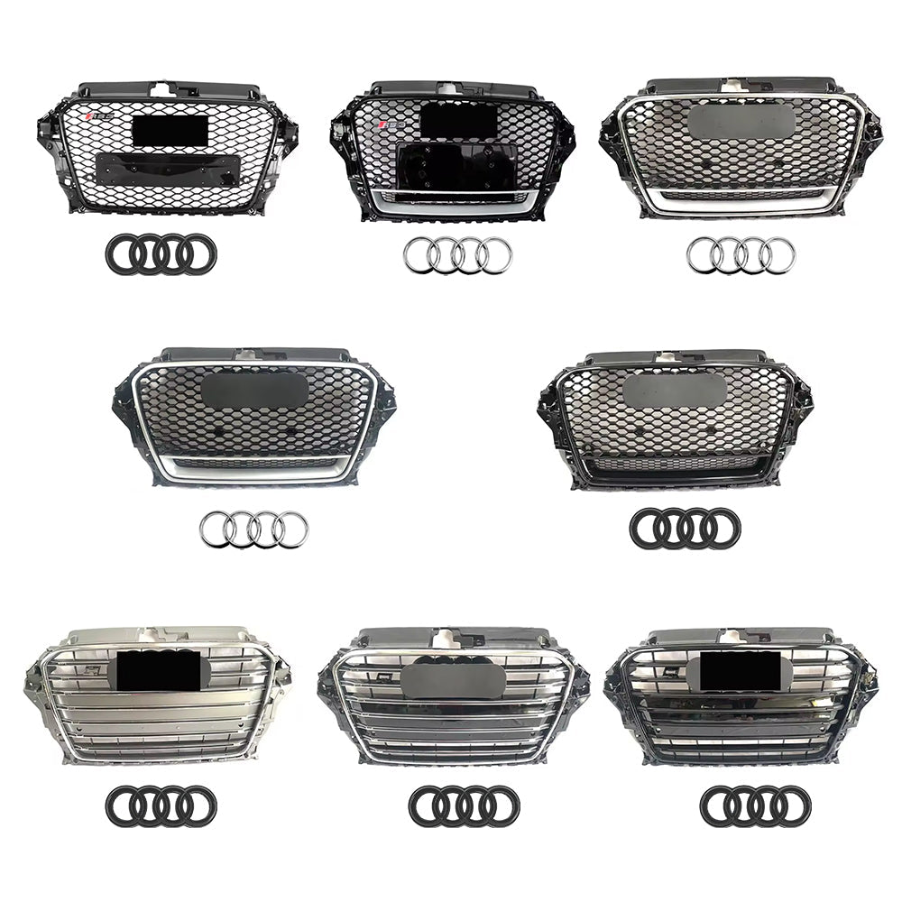 2013-2016 Audi A3 S3 8V To RS3/R3 Style High Quality ABS Front Bumper Grille