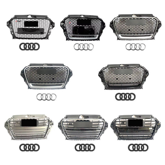 2013-2016 Audi A3 S3 8V To RS3/R3 Style High Quality ABS Front Bumper Grille