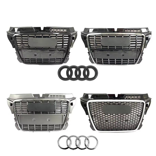 2008-2012 Audi A3/8P To S3/RS3 Style Grille High Quality ABS Trim Grill Front Bumper Grill