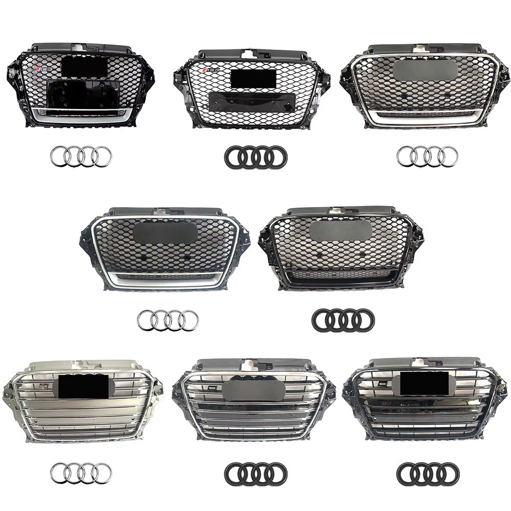 2013-2016 Audi A3 S3 8V To RS3/R3 Style High Quality ABS Honeycomb Front Bumper Grill