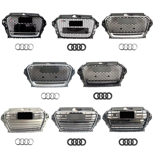 2013-2016 Audi A3 S3 8V To RS3/R3 Style High Quality ABS Honeycomb Front Bumper Grill
