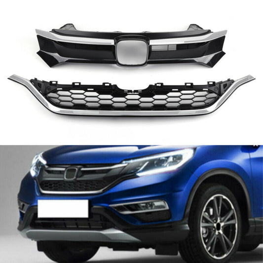 Honda 2015-2016 CRV Front Bumper Cover Grid Upper Trim + Lower Grille